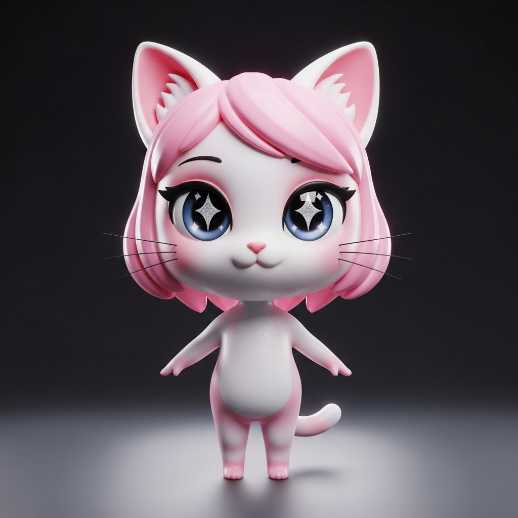 Chibi anime cô gái mèo