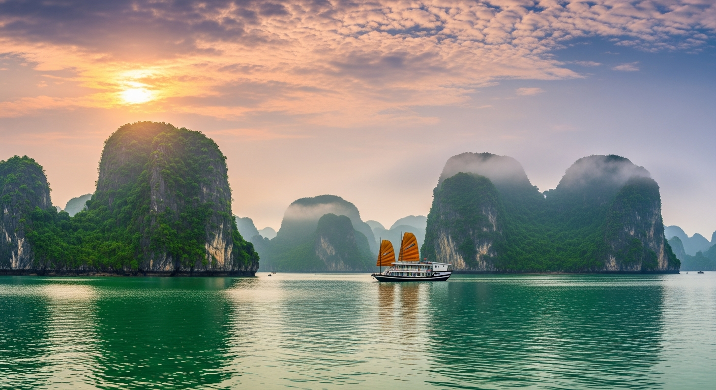 Vịnh Hạ Long sương mù