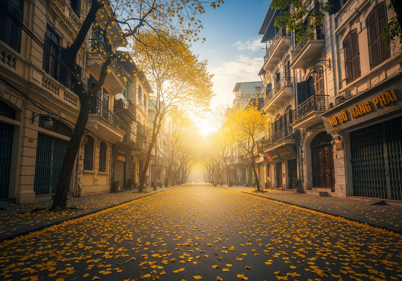Hà Nội phố cũ mùa thu lá vàng