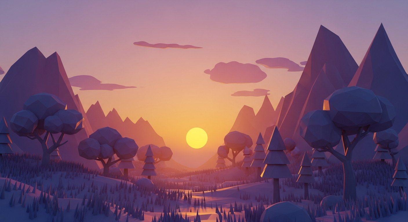 Phong cảnh low poly sunset
