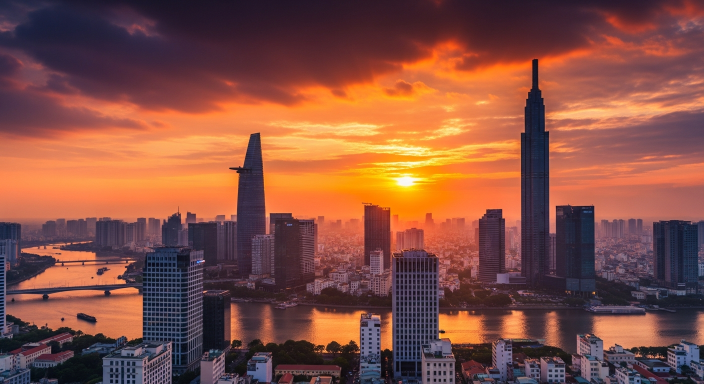Sài Gòn skyline hoàng hôn