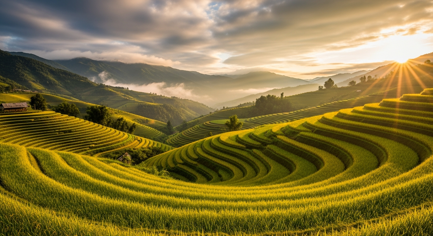 Ruộng bậc thang Sapa mùa lúa chín